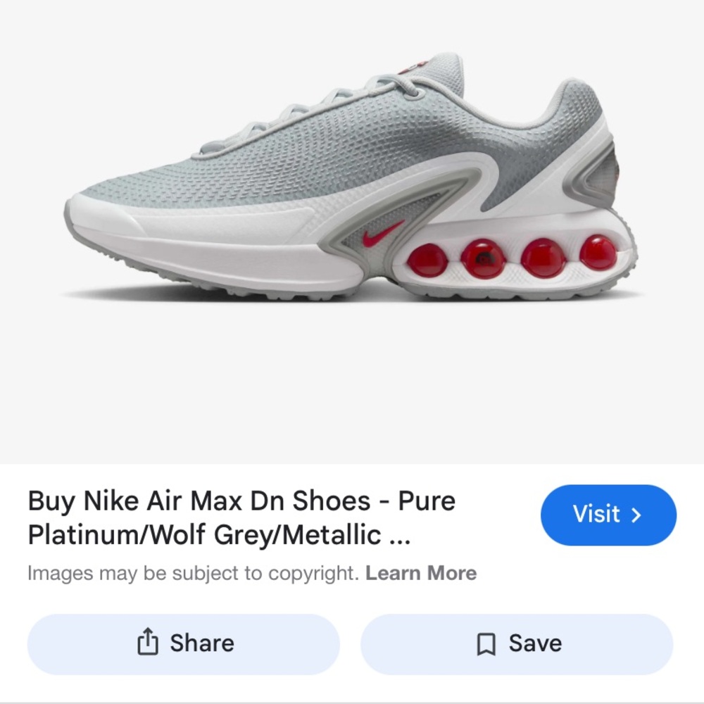 Nike Air Max Dn Shoes - Pure Platinum and Red — New without tags Men’s size 11